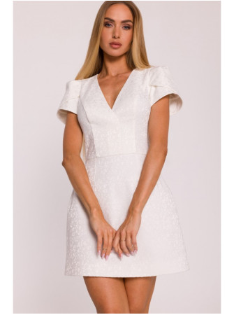 M882 Žakardinė mini suknelė - kreminė