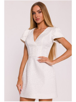 M882 Žakardinė mini suknelė - kreminė
