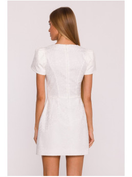 M882 Žakardinė mini suknelė - kreminė