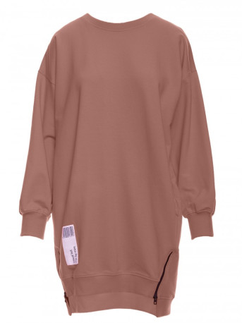M676 Pullover tunic with zippers - chocolate