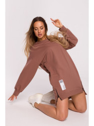 M676 Pullover tunic with zippers - chocolate