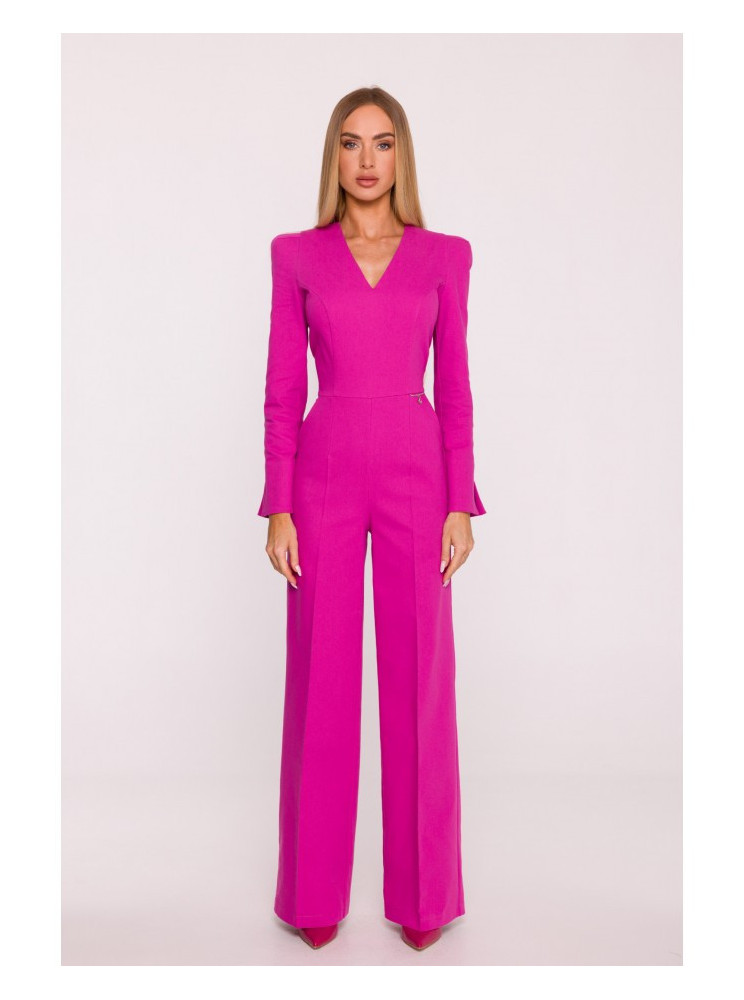 M883 Rožinis džinsinio stiliaus kombinezonas - rožinė