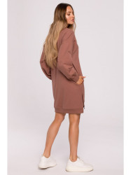 M676 Pullover tunic with zippers - chocolate