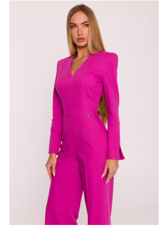 M883 Rožinis džinsinio stiliaus kombinezonas - rožinė