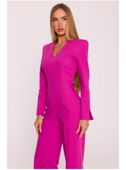 M883 Rožinis džinsinio stiliaus kombinezonas - rožinė