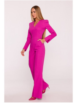 M883 Rožinis džinsinio stiliaus kombinezonas - rožinė