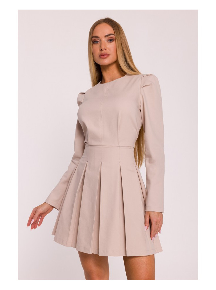 M884 Džinsinio stiliaus suknelė - smėlio