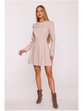 M884 Džinsinio stiliaus suknelė - smėlio