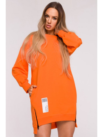 M676 Pullover tunic with zippers - orange