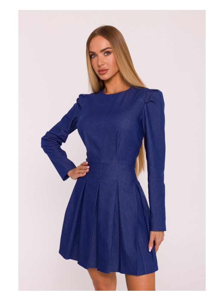 M884 Džinsinio stiliaus suknelė - mėlyna