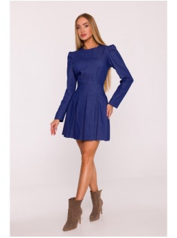 M884 Džinsinio stiliaus suknelė - mėlyna