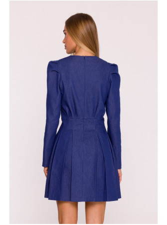 M884 Džinsinio stiliaus suknelė - mėlyna