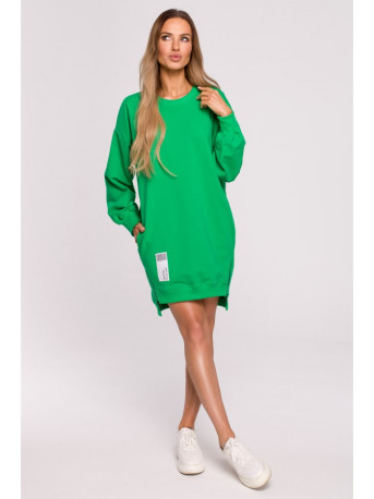 M676 Pullover tunic with zippers - green