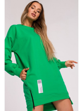 M676 Pullover tunic with zippers - green