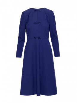 S413 Midi suknelė su kaspinėliais - mėlyna