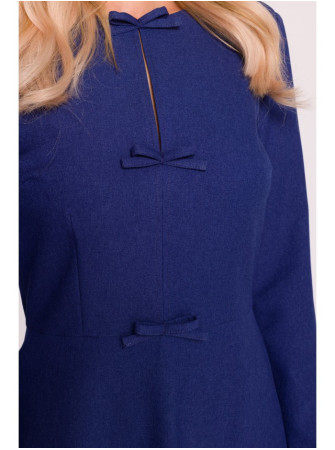 S413 Midi suknelė su kaspinėliais - mėlyna