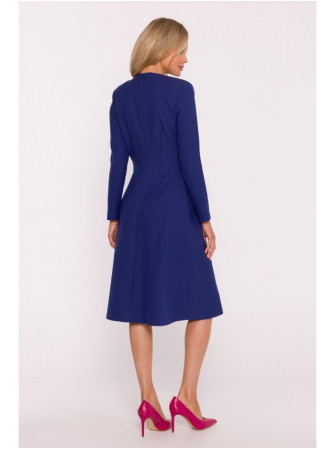 S413 Midi suknelė su kaspinėliais - mėlyna