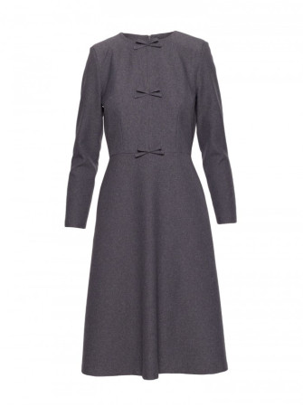S413 Laisvo silueto suknelė su kaspinėliais - pilka