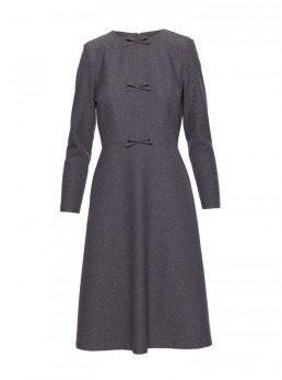 S413 Laisvo silueto suknelė su kaspinėliais - pilka