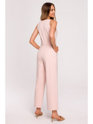 M679 Kombinezonas be rankovių ir su diržu su sagtimi - saldainių rožinės spalvos