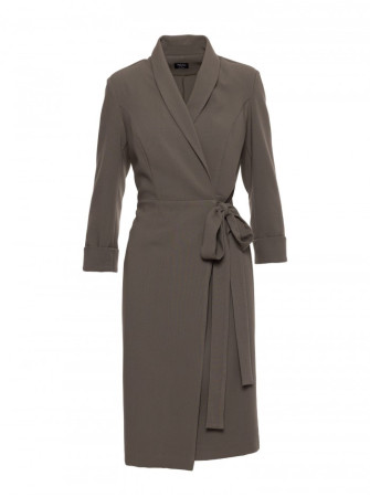 S415 Marškininė suknelė su juosmens dirželiu - chaki