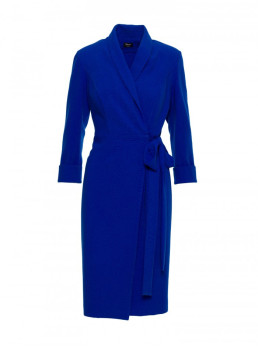 S415 Marškininė suknelė su juosmens dirželiu - karališka mėlyna