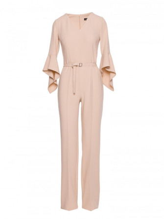 S416 Kombinezonas su raukiniais rankovėmis - smėlio