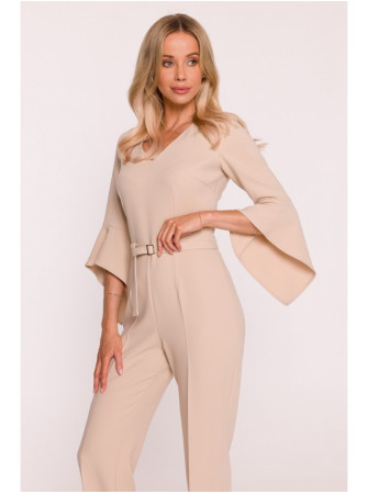 S416 Kombinezonas su raukiniais rankovėmis - smėlio