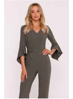 S416 Kombinezonas su raukiniais rankovėmis - chaki