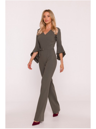 S416 Kombinezonas su raukiniais rankovėmis - chaki