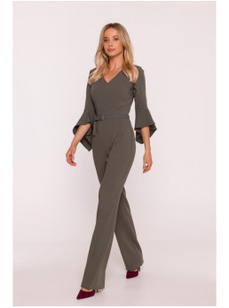 S416 Kombinezonas su raukiniais rankovėmis - chaki