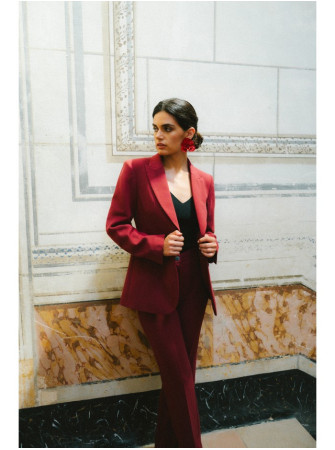 S417 Prigludęs švarkas - kaštoninė