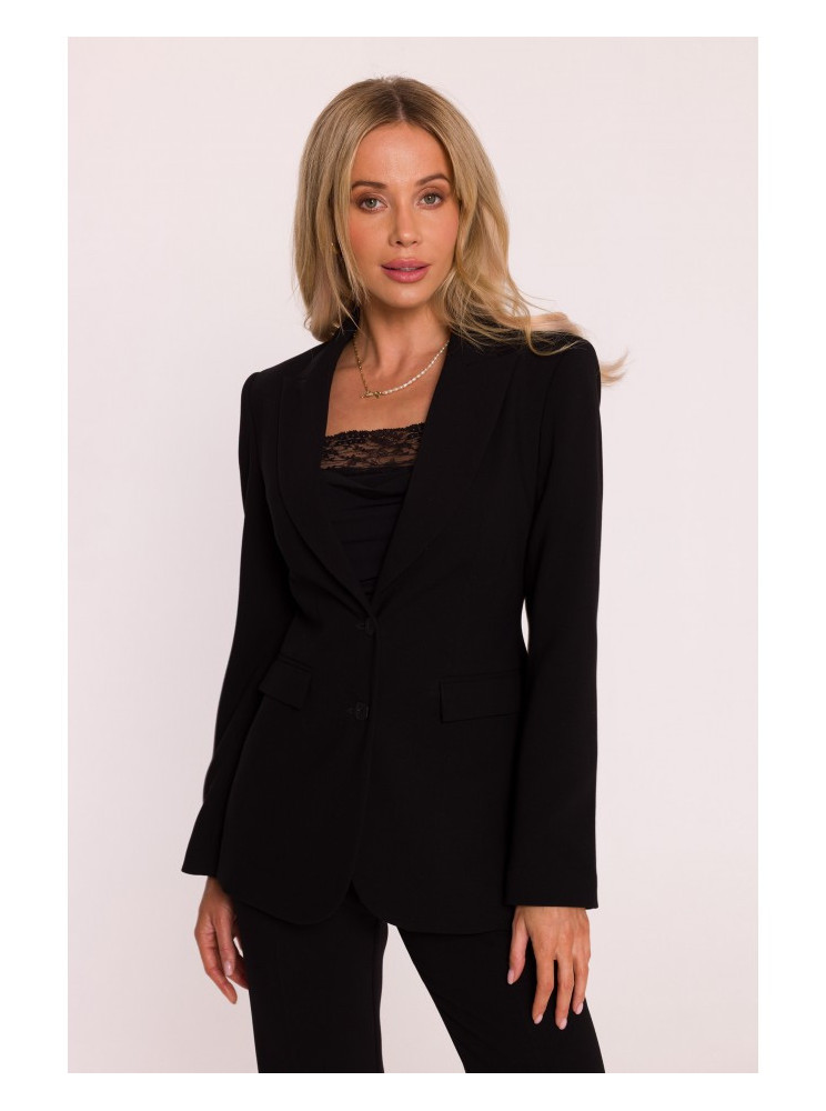 S417 Prigludęs švarkas - juoda