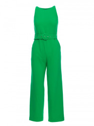 M679 Sleeveless jumpsuit with a buckle belt - green