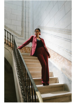 S418 Klasikinio kirpimo kelnės - kaštoninė