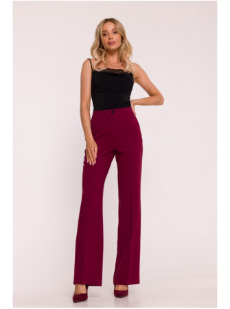 S418 Klasikinio kirpimo kelnės - kaštoninė