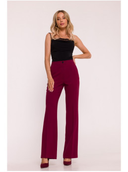 S418 Klasikinio kirpimo kelnės - kaštoninė