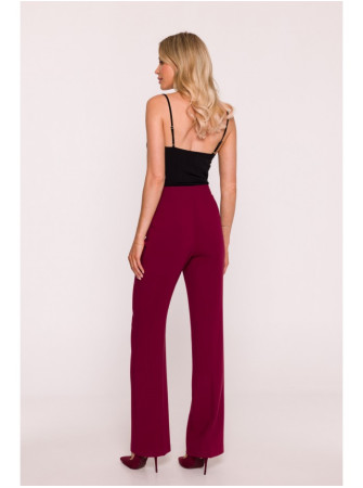 S418 Klasikinio kirpimo kelnės - kaštoninė