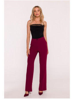 S418 Klasikinio kirpimo kelnės - kaštoninė