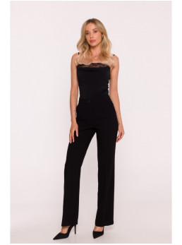 S418 Klasikinio kirpimo kelnės - juoda