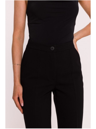 S418 Klasikinio kirpimo kelnės - juoda