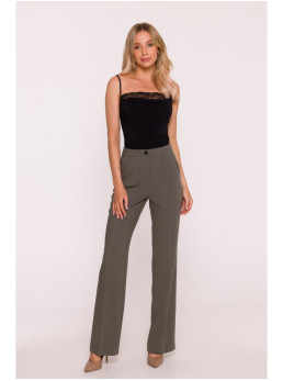 S418 Chaki spalvos klasikinio kirpimo kelnės - chaki