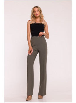 S418 Chaki spalvos klasikinio kirpimo kelnės - chaki