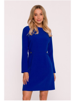 S419 Sukurknelė su dekoratyvinėmis sagomis ties liemeniu - karališka mėlyna