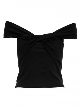 M680 Sleeveless top with knotted neckline - black