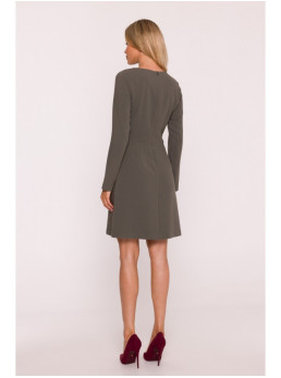 S419 Sukurknelė su dekoratyvinėmis sagomis liemens srityje - chaki