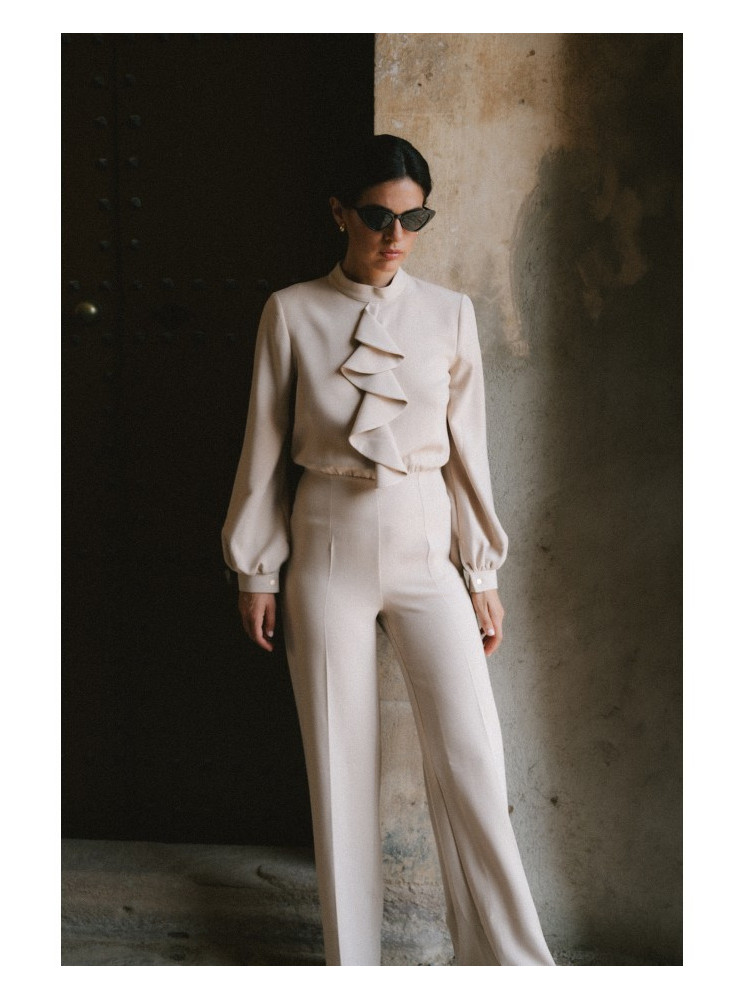 S420 Smėlinis kombinezonas su raukiniu - smėlio