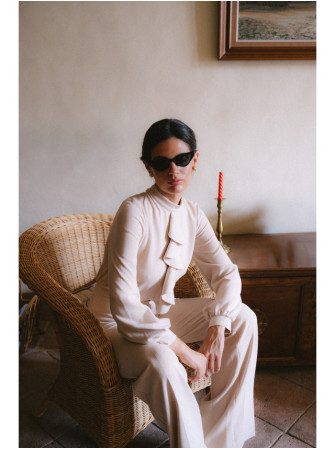 S420 Smėlinis kombinezonas su raukiniu - smėlio