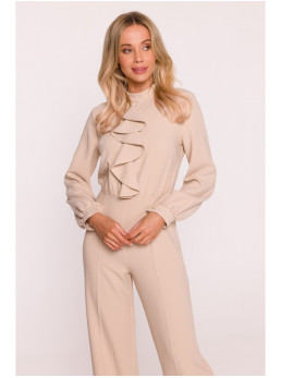 S420 Smėlinis kombinezonas su raukiniu - smėlio