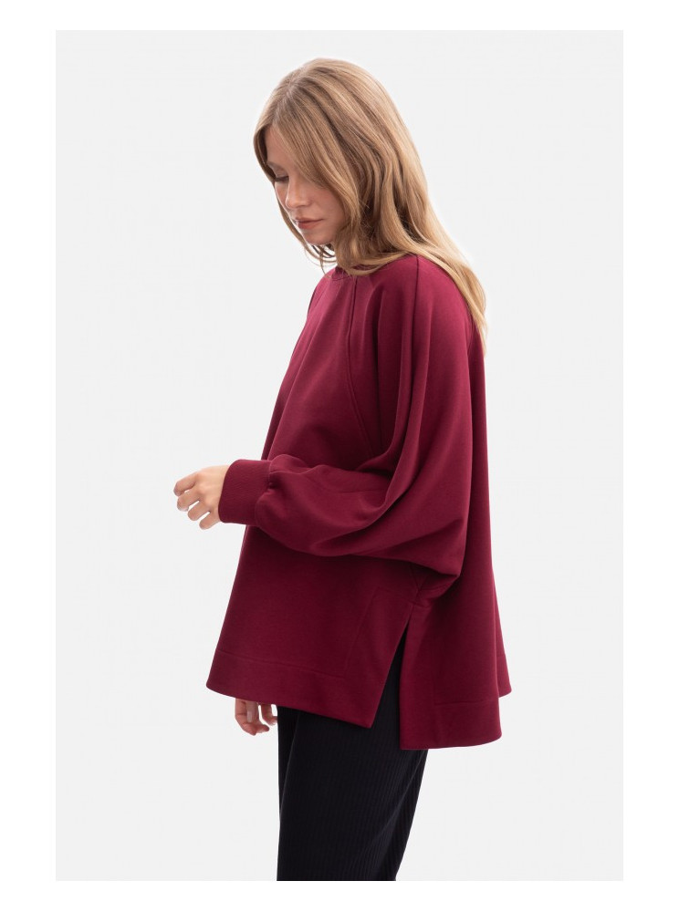 B306 Laisvo stiliaus megztinis - bordo